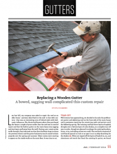 Replacing a wooden gutter